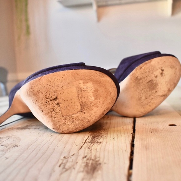 Jimmy Choo Plum Peep Toe Suede Privacy Pumps - Picture 5 of 5